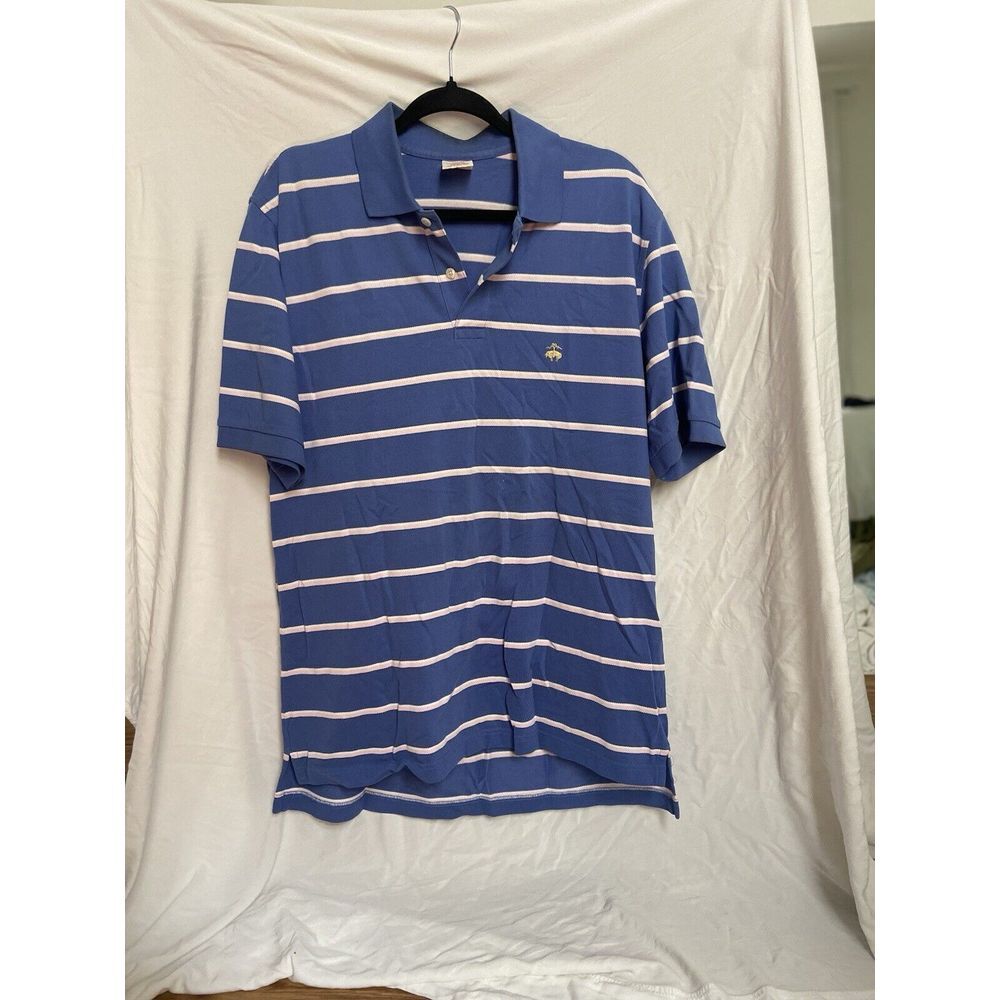 Brooks Brothers Medium‎ Original Fit Performance Polo Striped Embroidered Logo